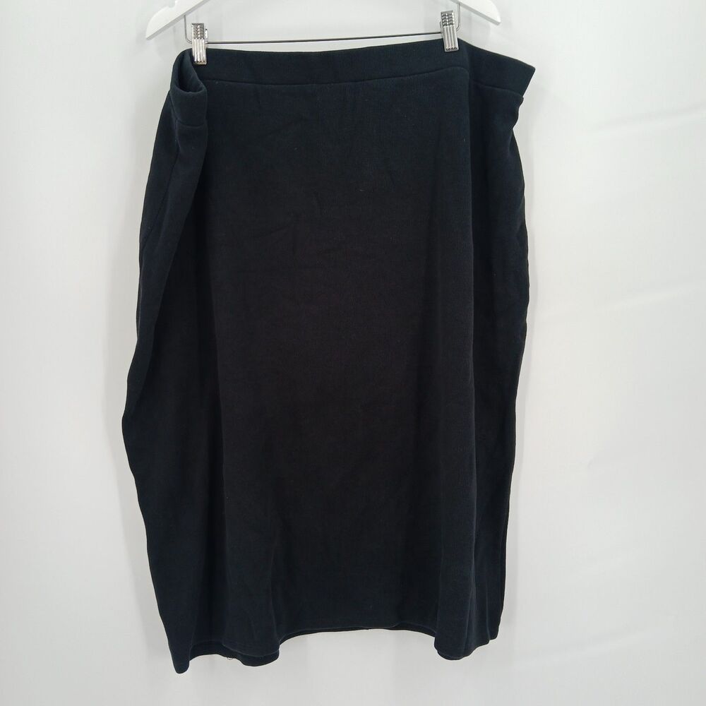 womans Old Navy Black Elastic Waist Knit Midi Skirt plus Size 3X